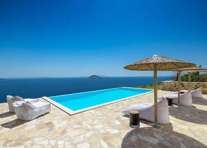 Slow Luxury Hideaway Sophia, Tatyana And Leda With Panorama And Pool فيلة Pátmos